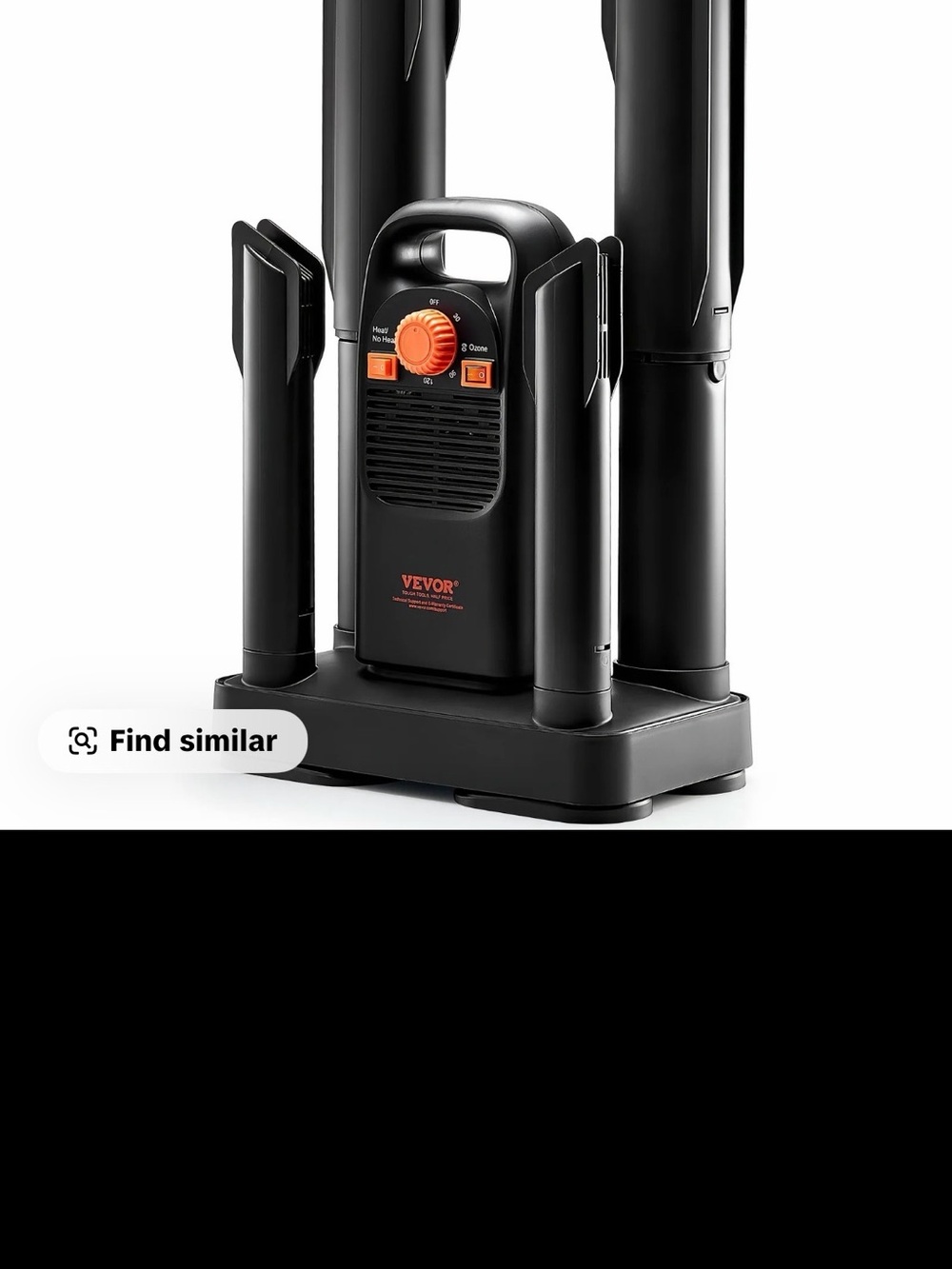 Black Portable Boot & Glove Dryer with Multi-Nozzle System